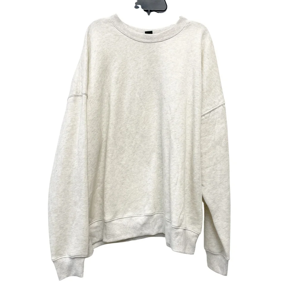Wild Fable Women's Heather Gray Oversized Fleece Long Sleeve Sweatshirt Size M - Picture 2 of 6